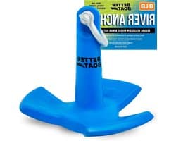 Rivieranker Boot - Paddenstoelanker Kajak - Voorkomt Afdrijven - Vinylgecoat Gietijzer - 36 kg Kleine Boten - Blauw