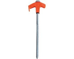 Grondanker Schroef - Tentharingen Stevig - Veilige Tentopbouw - In Donker Oplichtend - 20 cm Lengte - Oranje