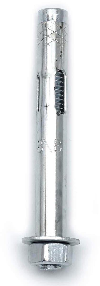 Hulsanker Zeskant - Betonanker M6 - Zware Bevestigingen - Voorgemonteerd Staal - 3/8" x 3" - Zilver — afbeelding 1