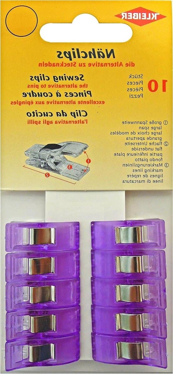 Naaiclips Set - Stof Clips - Stoffen Vasthouden - Stevige Grip - 10 Stuks - Paars — afbeelding 1