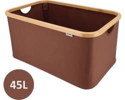 KROMS Wasmand opvouwbaar - Bruin - 45L - Laundry basket - Heupwasmand - Opvouwbare wasmand - Opbergmand — afbeelding 1