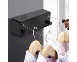 Double Rope Clothesline - Extendable and Adjustable for Indoor Use Up To 14ft - Waterproof and Wall Mounted