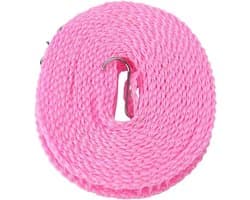 Waslijn Kleding Touw - Drooglijn Hanger - Kleding Drogen Buiten - Winddicht Antislip - 5 Meter Lang - Roze