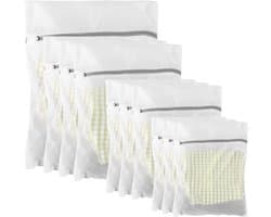 Waszak set 10 stuks Waszakjes met Rits - slijtvaste waszakken voor de wasmachine - zelfvergrendelende rits – geschikt voor ondergoed, overhemden, jassen, bh's, sokken, knuffels, enz.