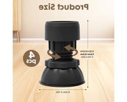 Trillingsdempers voor wasmachines en drogers, 4 antislipmatten, verstelbare hoogte, universele anti-vibratiedempers voor optimale stabiliteit en geluidsreductie