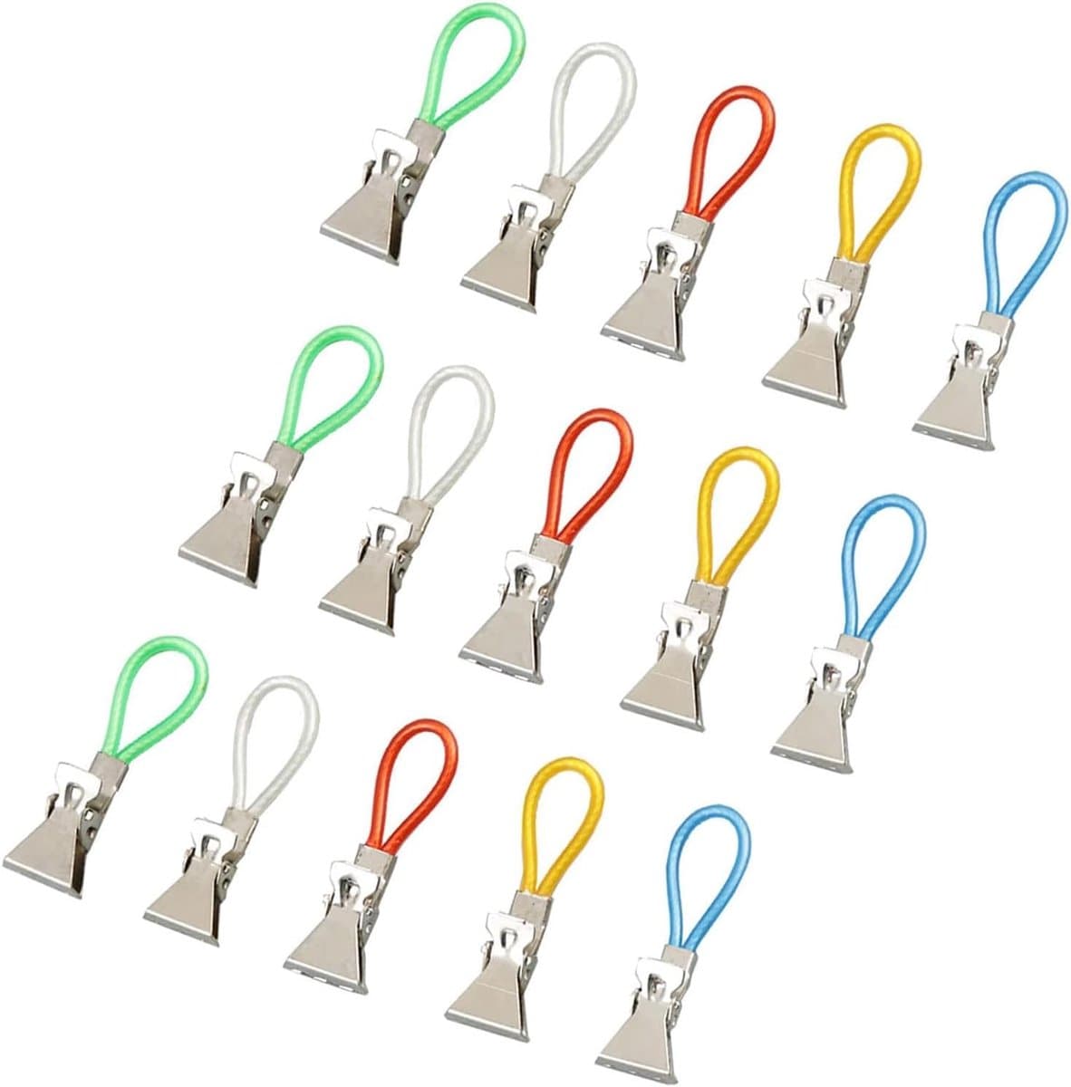 Dailygoods - 15 Stuks Kleurrijke Metalen Clips voor Theedoeken en Handdoeken - Multifunctionele Handdoekclips — afbeelding 1