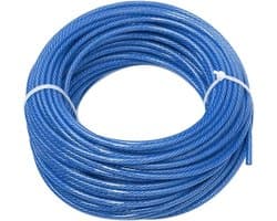 Waslijn - Drooglijn Buiten - Kleding Drogen - Weerbestendig PVC - 50 meter - Blauw