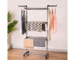 wasdroogrek met grote capaciteit opgewaardeerde versie, droogrek kleding, waslijn roestvrij staal, vouwen binnen en buiten
