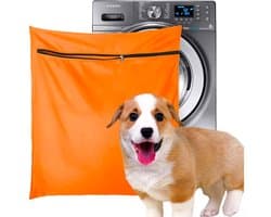 Waszak Voor Huisdieren Wasgoed - 65x70cm - Met Rits Voor Wasmachines - Vangt Dieren Haren Op - Oranje — afbeelding 1