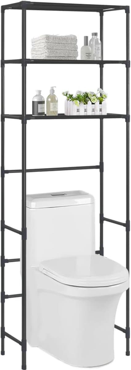 Wasmachine rek - Ombouw - Kast - Opbouwmeubel - Verhoger - Wasmachine meubel - Opbergkast - Ijzer - Zwart — afbeelding 1