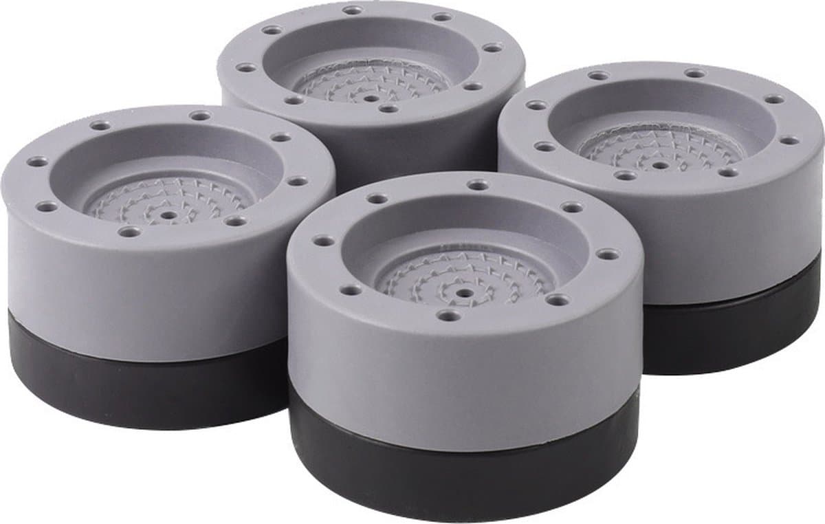 4-pack wasmachine anti-vibratie voetjes, verstelbare rubberen voetjes voor wasmachines, drogers, meubels, koelkasten, antislip, geluidsreductie(4.7x4.7x3.5cm) - Verhoogde voeten 3,5 cm — afbeelding 1