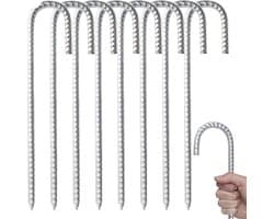 Heavy Duty Stalen Grondstakes J Haken Ankers - Extra Sterke Ankorage Stakes voor Tenten en Trampolines