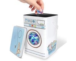 Opbergdoos Wasmachine Powder Metal Box - Transparant Skylight Design - Unieke Wasmachine Vorm - Wassen Poeder Bind