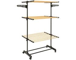5Five Wasrek/droogrek - zwart/beige - metaal - 78 x 67 x 150 cm - staand - kledingrek — afbeelding 1