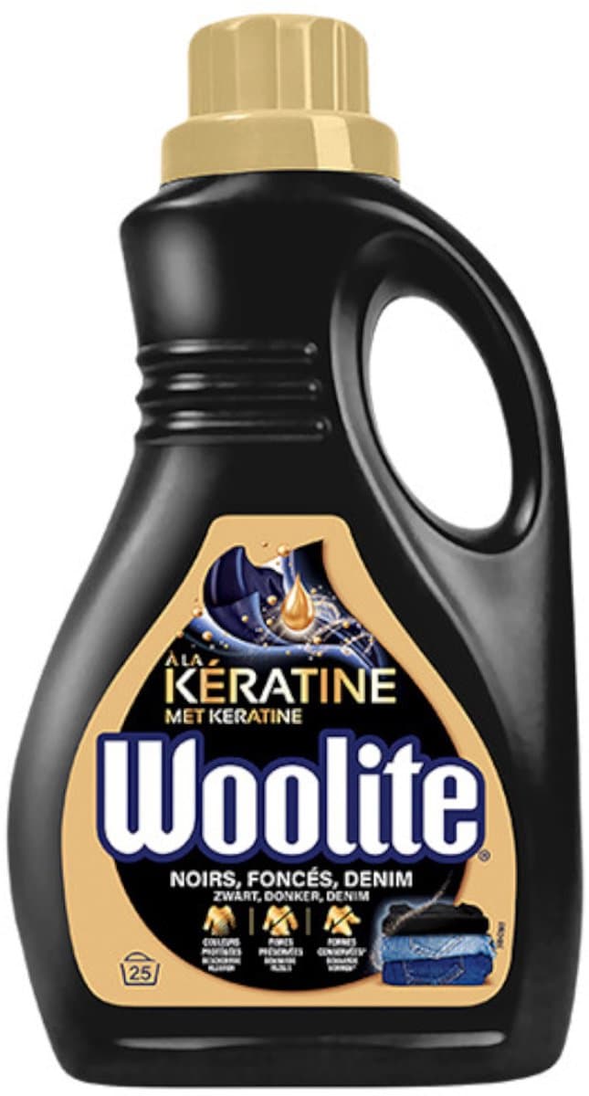 Woolite Zwart, Donker, Denim - Vloeibaar Wasmiddel - Met Keratine - 25 Wasbeurten - 1,5L — afbeelding 1