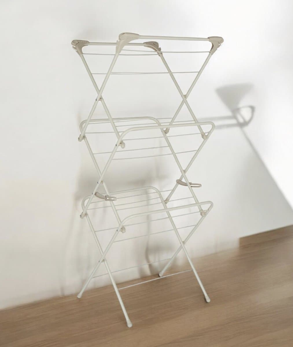 Warm Harmony 3-laags droogrek, groot droogrek voor binnen, droogruimte van 15 m, opvouwbare compacte wasluchtdroger, luchtrek met 28 uitklapbare haken, sterke structuur, geschikt voor maximaal 15 kg — afbeelding 1