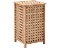 vidaXL - Wasmand - 39x39x65 - cm - massief - walnotenhout — afbeelding 1
