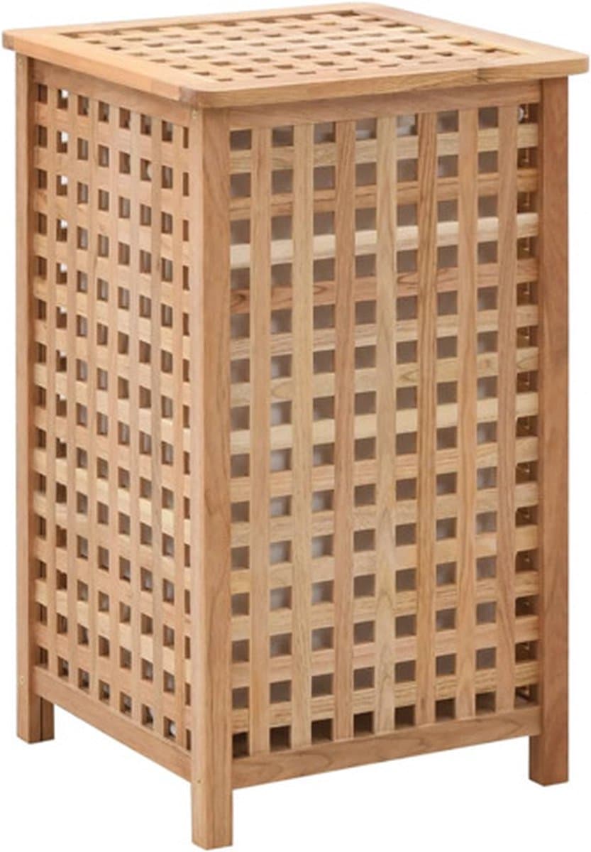 vidaXL - Wasmand - 39x39x65 - cm - massief - walnotenhout — afbeelding 1