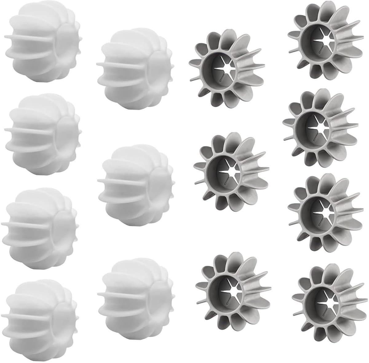 Elkuaie Droogballen - Wasdrogerballen - Voor Snellere Droging En Minder Kreukels - 14 Stuks - Voor Alle Textielsoorten Wit En Grijs — afbeelding 1