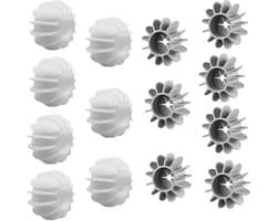 Elkuaie Droogballen - Wasdrogerballen - Voor Snellere Droging En Minder Kreukels - 14 Stuks - Voor Alle Textielsoorten Wit En Grijs
