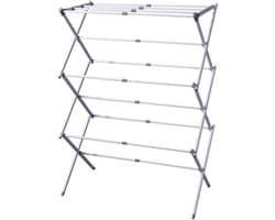 Excellent Houseware Wasrek/droogrek - wit - metaal - 75 x 40 x 104 cm - ophangen