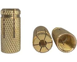 Pack van 4 Messing Drop Ankers M16 x 42 mm voor Beton en Metselwerk