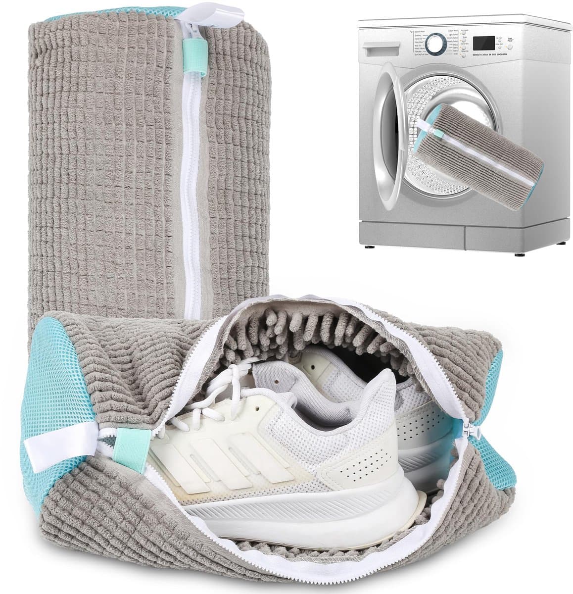 Schoenwaszak voor Wasmachine - 2 Stuks Waszak voor Wasdroger & Wasmachine - Herbruikbare Reinigingshoes voor Sneakers - 360° Diepe Reiniging Geschikt voor Alle Schoenen - Met Zelfsluitende Rits — afbeelding 1