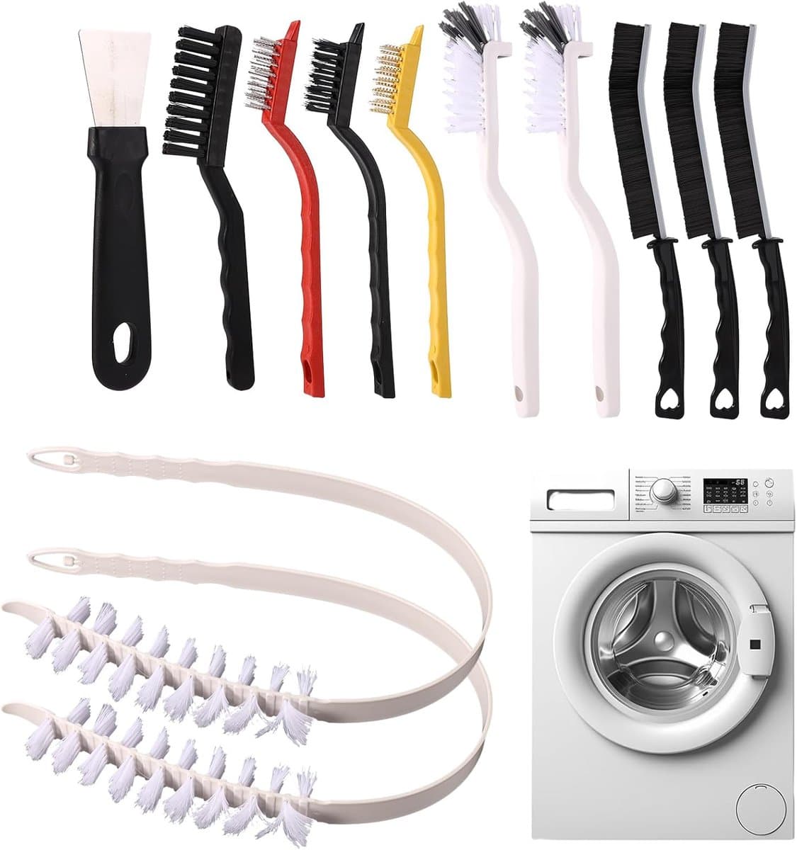 Reinigingsborstel Set - Machine Borstels - Wasmachine Reinigen - 14 Delig - 30x10x180mm - Multi-kleur — afbeelding 1