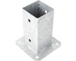Vierkante Ankerbeugel voor Palen - 80 x 80mm, Gegalvaniseerd Staal, Roestvrij - Ideaal voor Concreet, Hekken, Overkappingen en Schuren - 1 Stuk