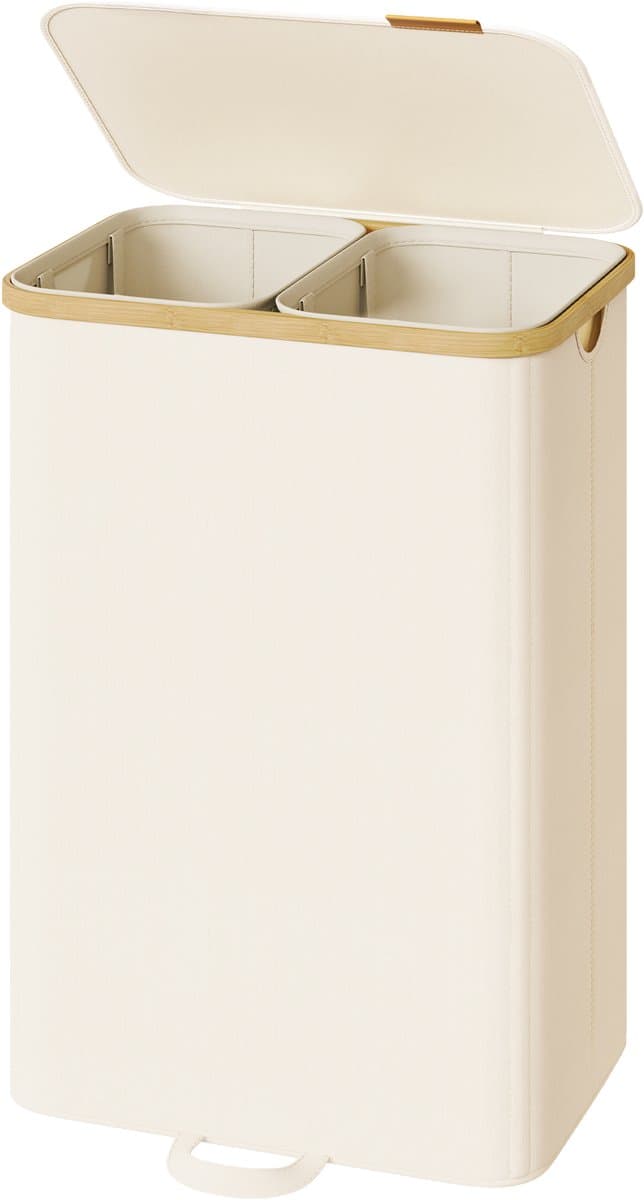 SONGMICS LCB532WD01 - Wasmand met Deksel - Uitneembare Waszak - 2 Vakken - 150 Liter Capaciteit — afbeelding 1