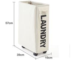 Luxe opvouwbare wasmand - Wasmand met wielen - Grote capaciteit - Waterdicht en multifunctioneel - Beige