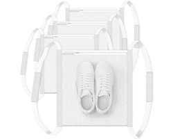 Waszak-waszak schoenen-waszak voor schoenen-4-pack sneaker was- en droognetzakken - Grote schoenen- en kledingtas met rits en klittenbandsluiting - Wasmachinenetzak - Past op de meeste drogerdeuren - Wit - 40 x 40 cm