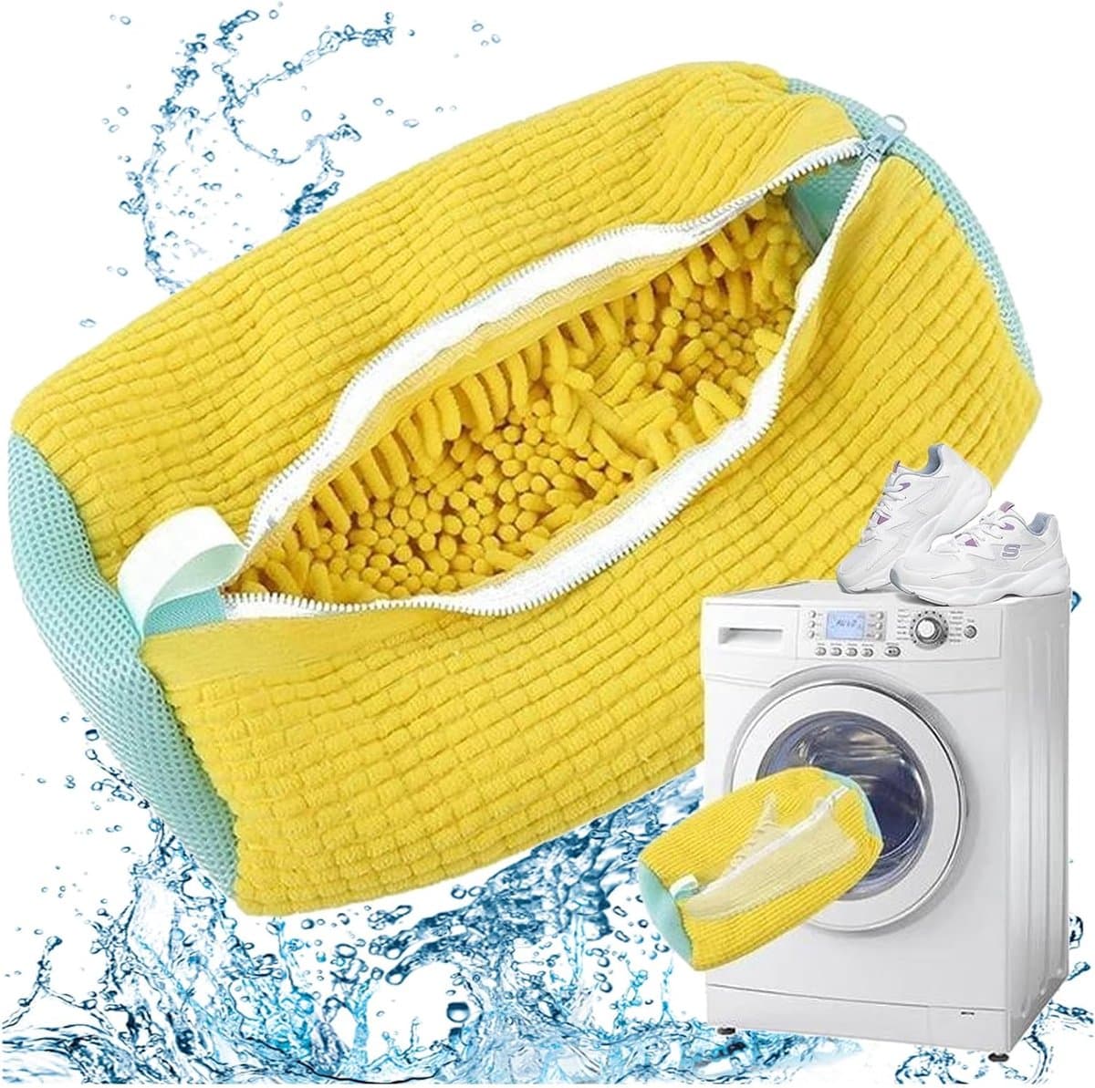 Herbruikbare dieptereiniging schoenentas - Premium rits - Draagbare schoenen waszak - Canvas trainers - Schoenreiniger kit — afbeelding 1
