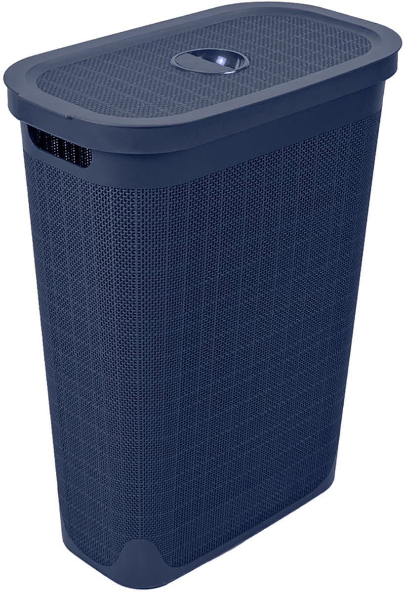 Wasmand 'Hessian' - Deksel - 40 Liter - box - Donkerblauw - Ventilerend — afbeelding 1