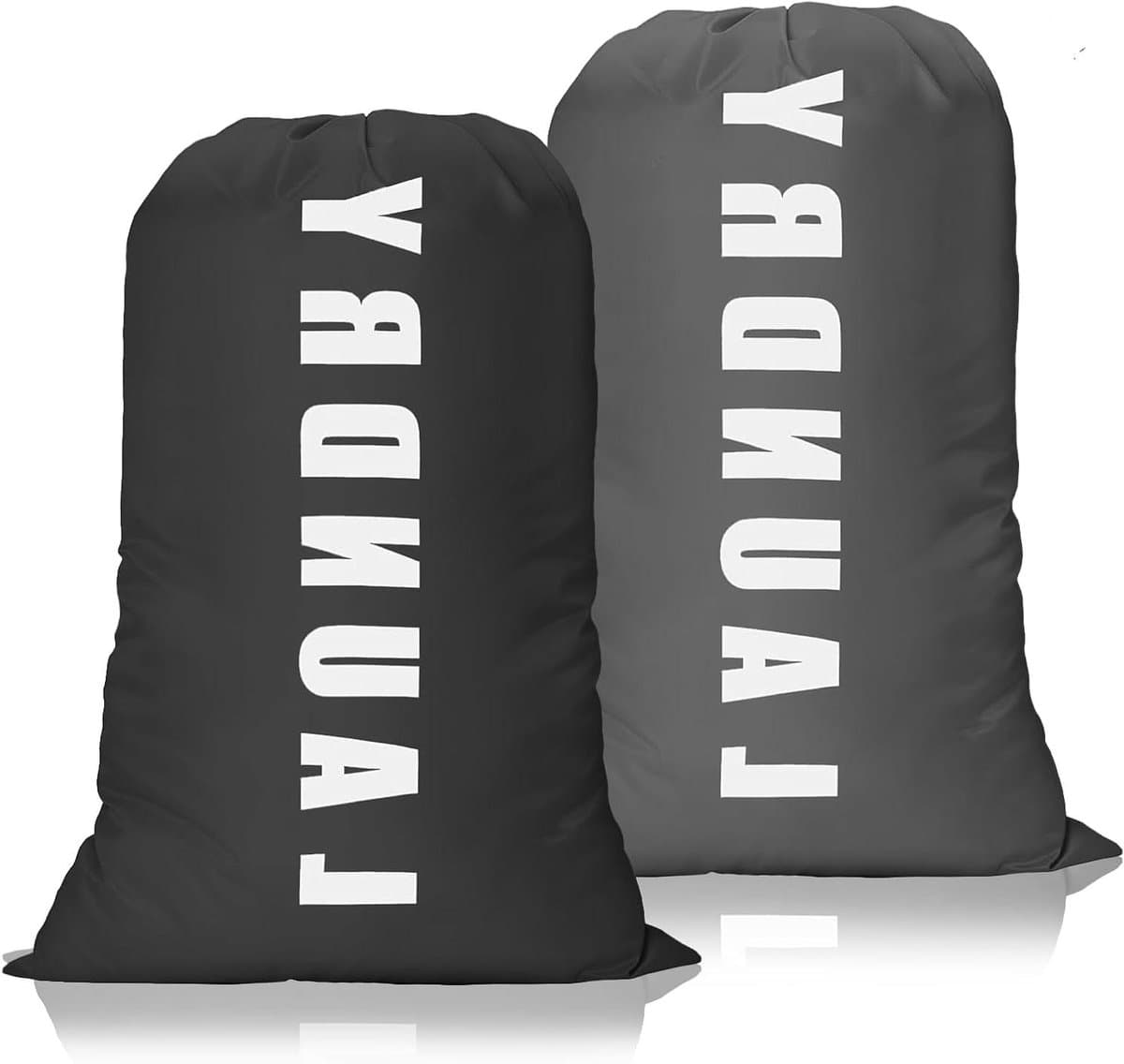 Allecto Plus - Waterdichte waszakken voor reizen 61 x 91 cm - Set van 2 - Trekkoord - Opvouwbaar - Oxford-stof - Camping en thuis - Vuile was opbergen — afbeelding 1
