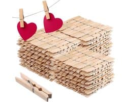 400x Houten Wasknijpers Natuurlijk Hout voor Waslijn en Droogrek - Sterke Klemkracht