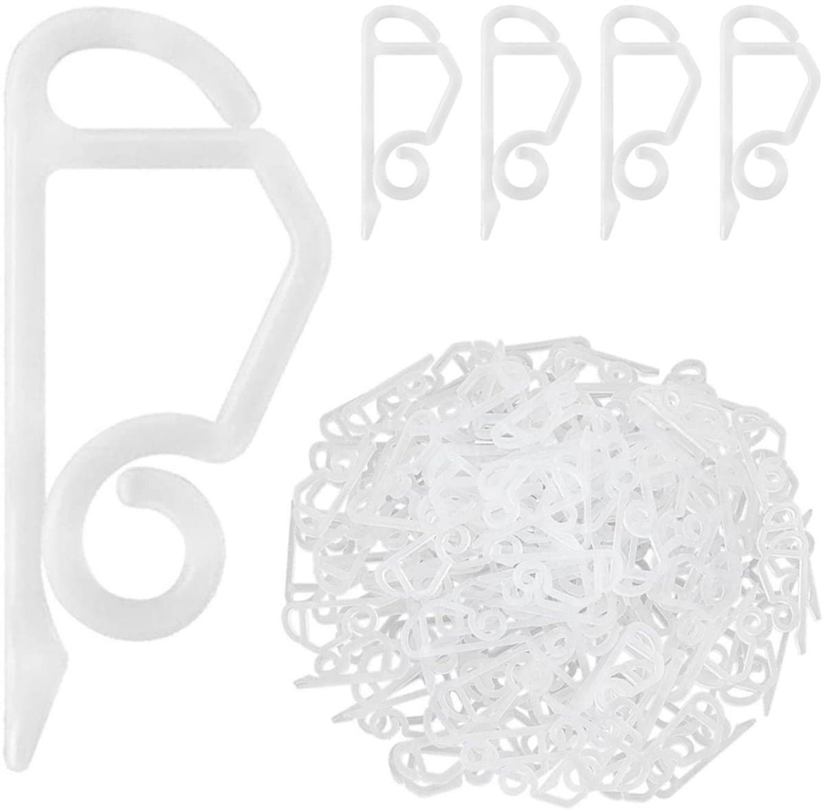 GELLDG Haken - Groefhaken - Clips voor zijverlichting - Haken voor installatie en bevestiging - Clips voor lichtsnoeren en kerstversieringen - Wit - 100 stuks — afbeelding 1