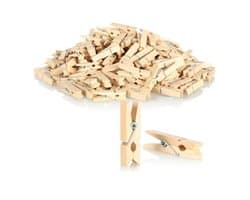 Mini Houten Wasknijpers voor Decoratie - 240 Stuks in Natuurlijke Kleuren