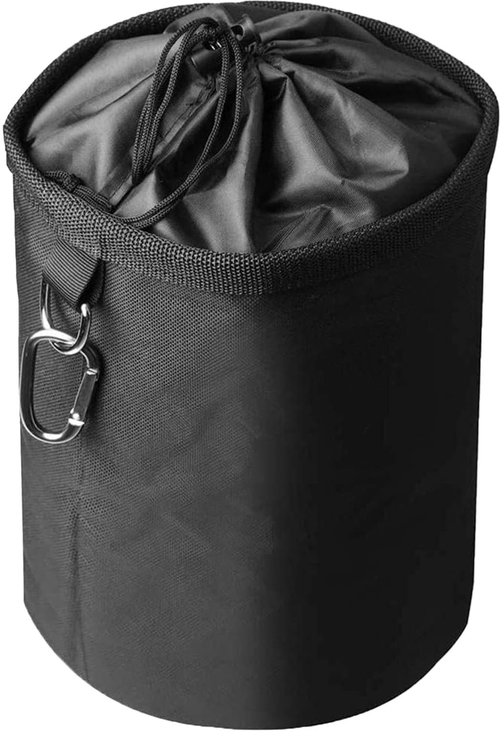 Wasknijperzak - Ophangbaar met karabijnhaken en trekkoordsluiting - Waterdicht - 15x20 cm - Zwart - Capaciteit 100-150 wasknijpers — afbeelding 1