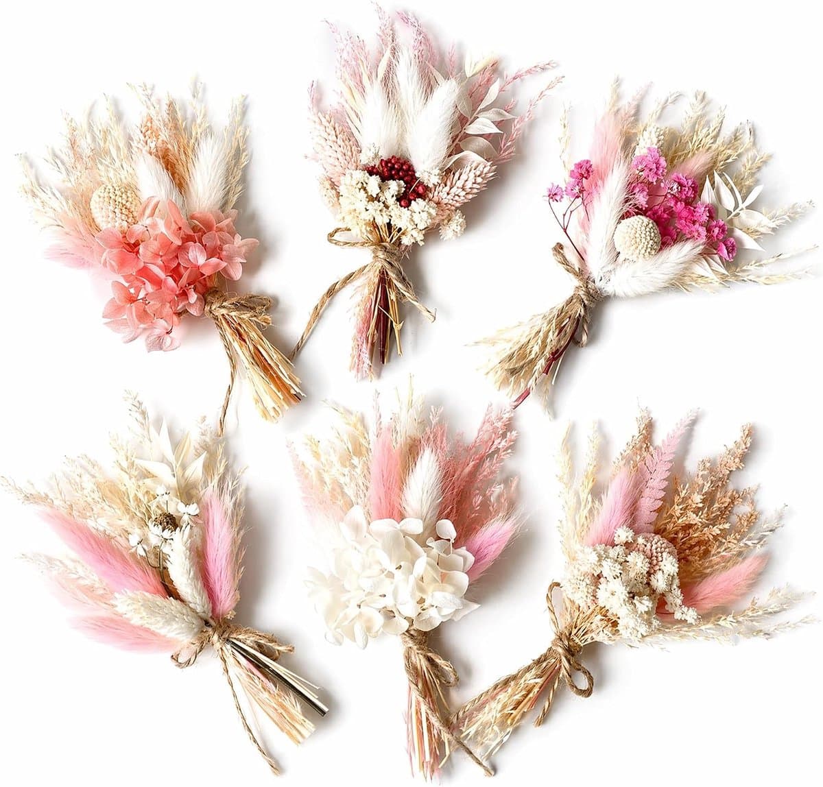 Gedroogde bloemen, roze, mini, tafeldecoratie voor bruiloften — afbeelding 1