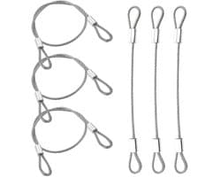 Staalkabels met lussen 30 cm x 2 mm - verzinkt roestvrij staal - robuust voor outdoor - ideaal voor bagageverlichting - ShopVlot