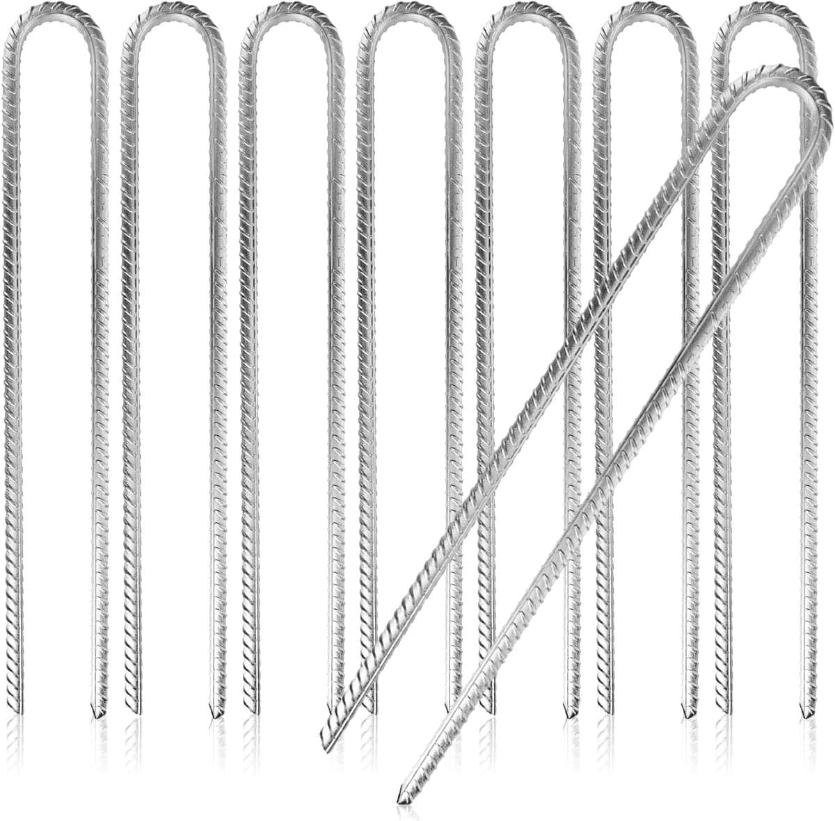 SnelShoppen - 8 x XL Grondankers U-vorm 40 cm - Stalen Grondankers voor Tent, Gazebo, Trampoline - Galvaniseerd, Sterk en Duurzaam, Ideaal voor Campin — afbeelding 1