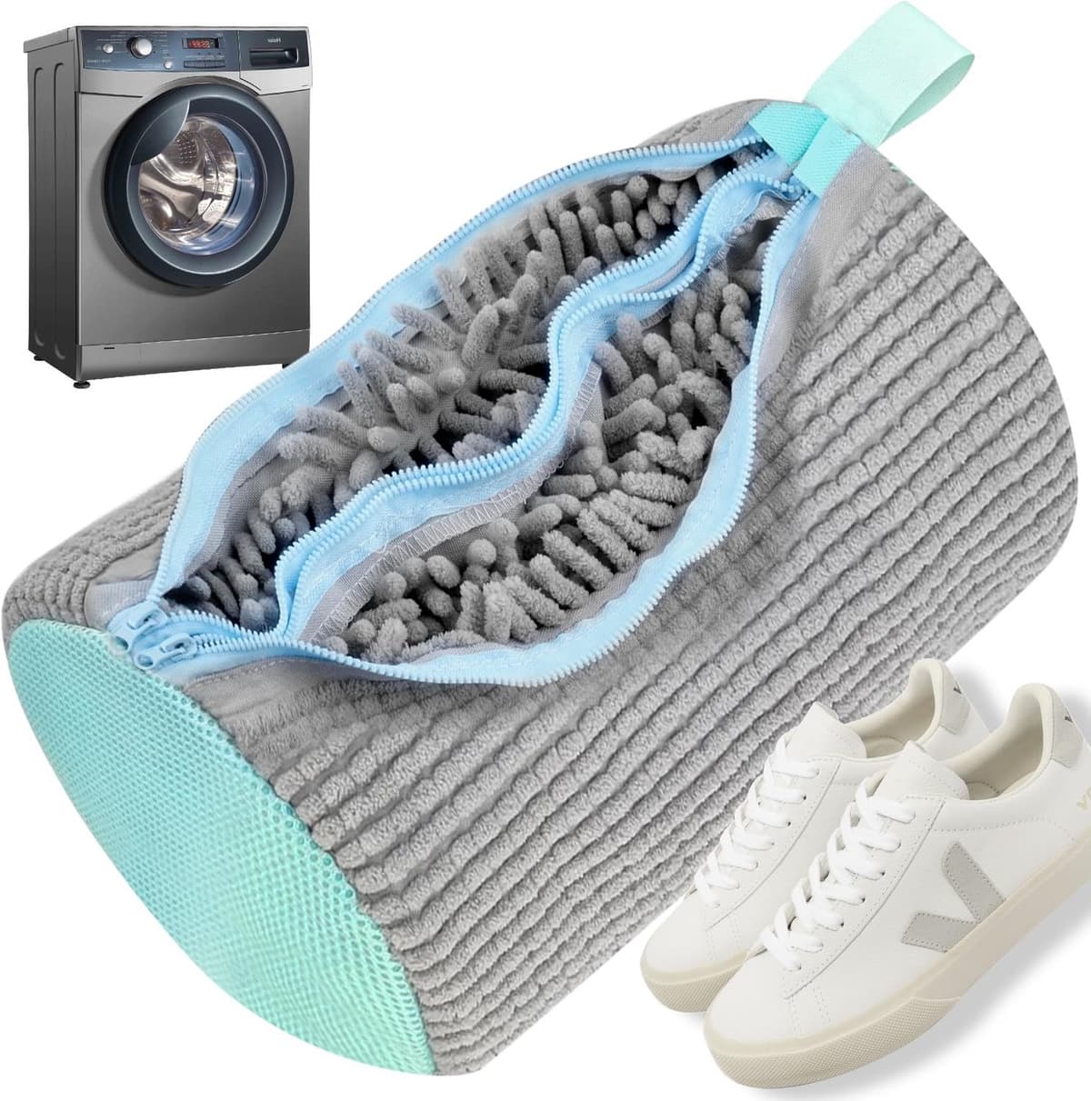 2-in-1 Waszak voor Schoenen met Dubbele Rits — afbeelding 1