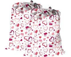 Waszak 45 x 65 cm - katoenen canvas - trekkoordsluiting - opbergtas voor speelgoed en vuile kleding - 2 stuks - Vemera