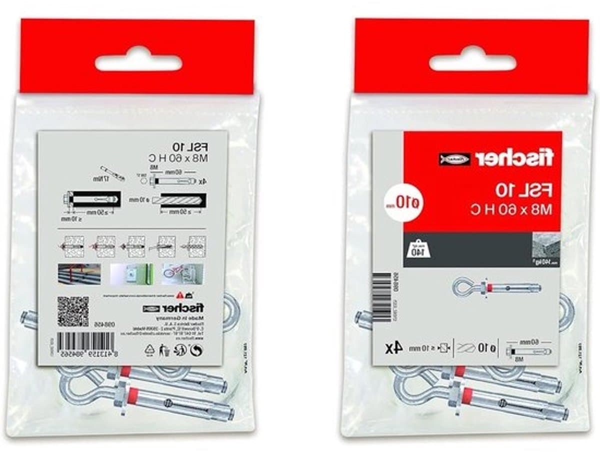 Metalen Ankers - Betonpluggen Wand - Stevig Bevestigen - Gesloten Koppeling - M8x60 4 Stuks - Neutraal — afbeelding 1