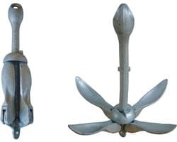 Anker Boot - Zeebodem Gewicht - Boot Vastzetten - Inklapbaar Gietstaal - 6 kg - Grijs