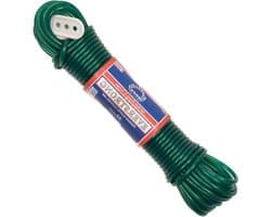 Stalen Kern Waslijn - Kledinglijn PVC - Buiten Drogen - Extra Dikke Kern - 15 meter - Groen