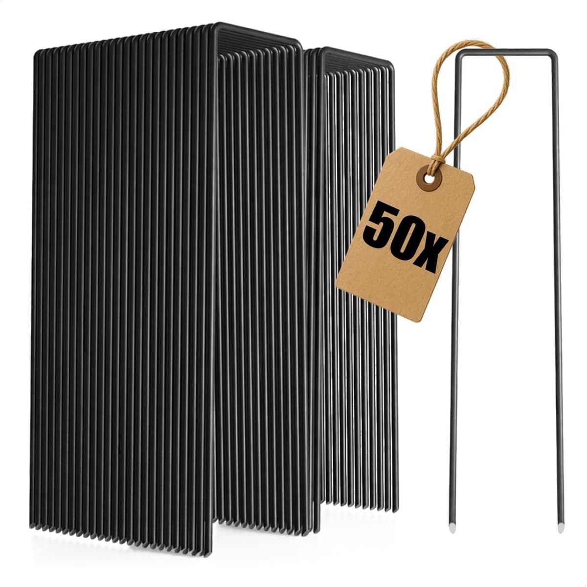 Grondanker - Zwart - 150 x 25 x 3 mm - Gecoat Koolstofstaal - Voor Tuin en Camping — afbeelding 1