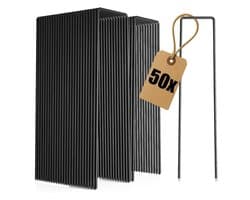 Grondanker - Zwart - 150 x 25 x 3 mm - Gecoat Koolstofstaal - Voor Tuin en Camping