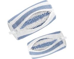 wasmachine, waszak, schoenen wasmachine, schoenwaszak, schoenen wasmachine zak met 360° reinigingspluisje, schoenenzak voor wasmachine en droger (blauw - wit - 2 stuks)